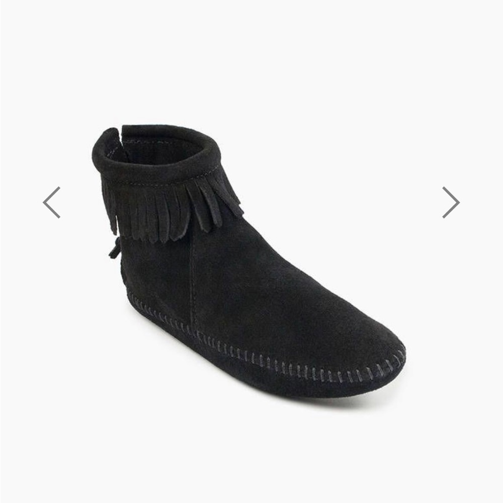 GUC Minettonka Back Zip Softsole Boot Black SZ-7.5